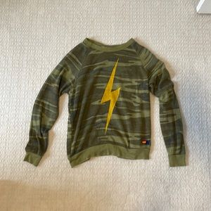 Aviator Nation Bolt Camouflage Camo Sweatshirt Size Small